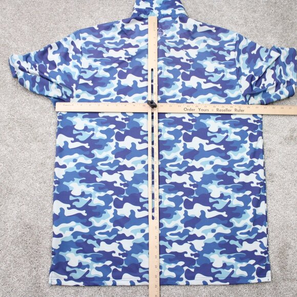 Tattoo Golf Polo Shirt Men XL Blue/Gray Camo Polyester Stretch S/S Pullover - Picture 10 of 13